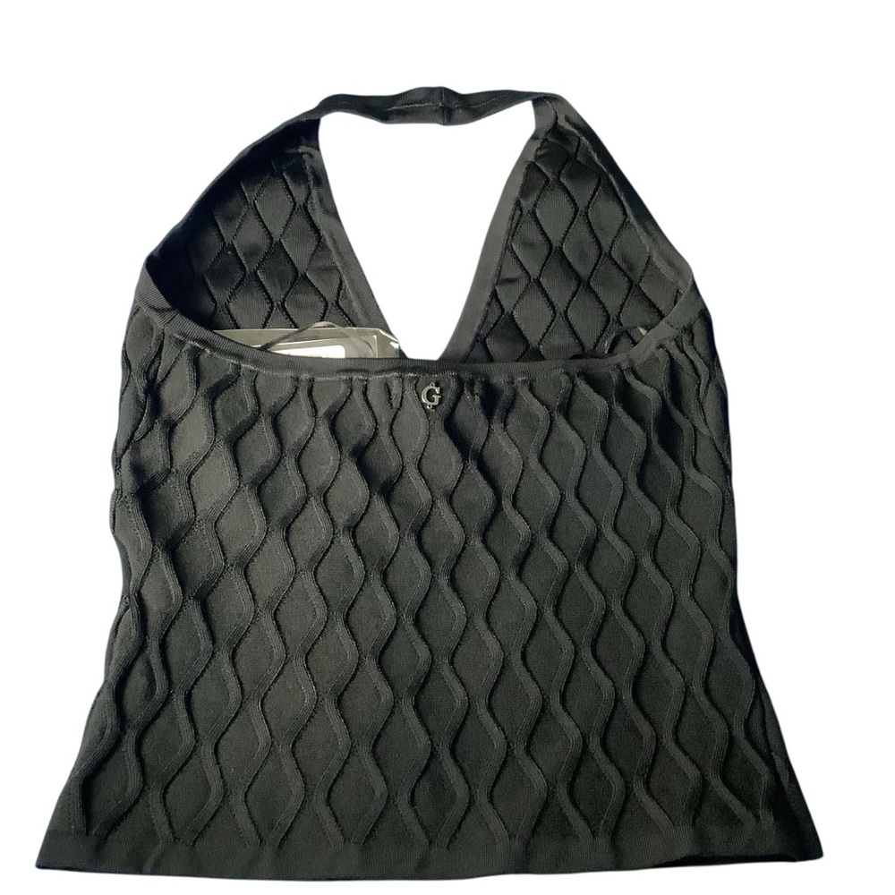 NWT GUESS Textured Halter Top Black Women’s size XS - Picture 9 of 10